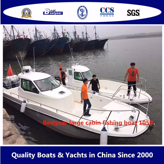 Barco de pesca con cabina grande Bestyear de 10,5 m y 34 pies